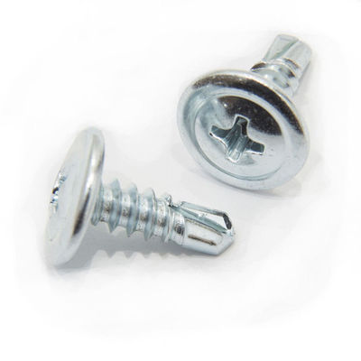 Round #2 Phillips Wafer Head Galvanized Self Drilling Screws M4.2 16mm Carbon Steel